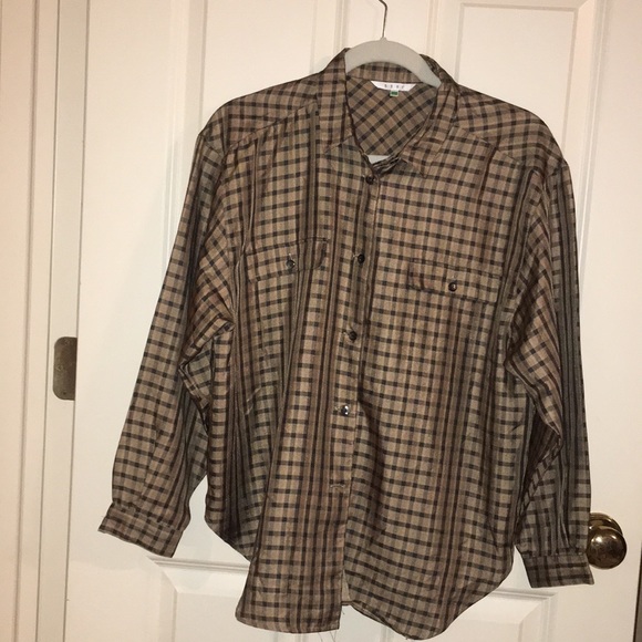 Vintage Blue Ruffle Blouse Vintage Button Down Top Fits Women Small Medium